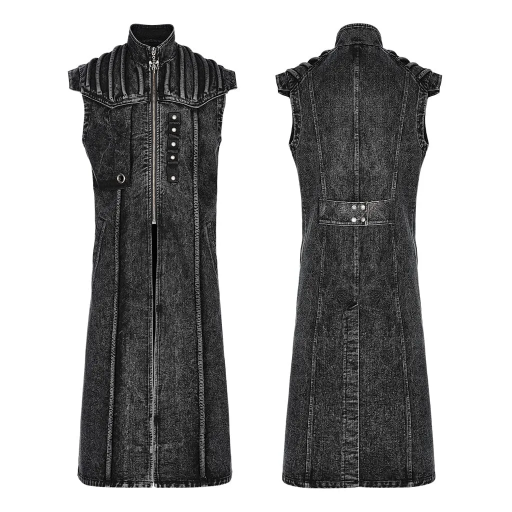 Herren Gothic Stehkragen Vintage Langweste