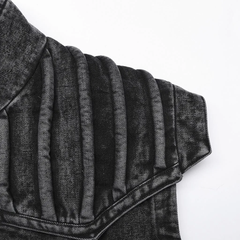 Herren Gothic Stehkragen Vintage Langweste