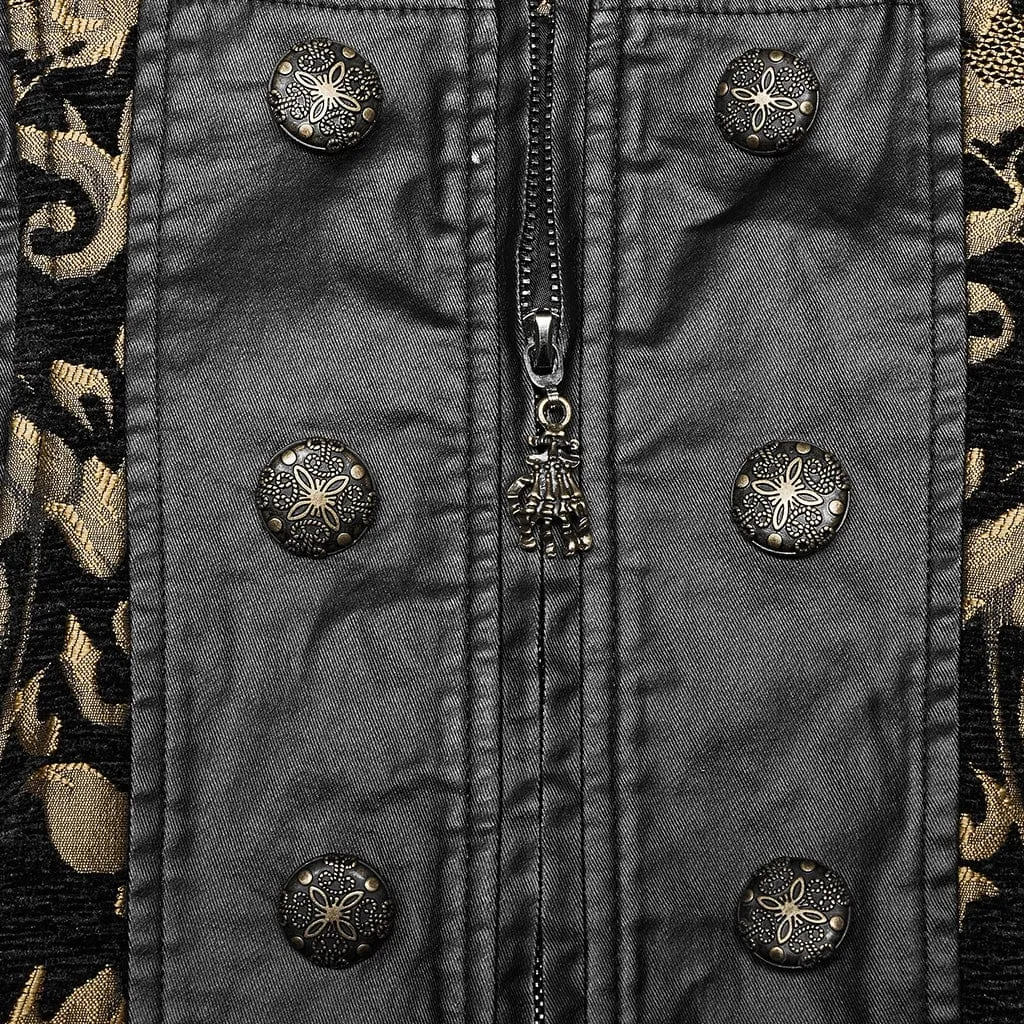 Herren-Gothic-Stehkragen-Vest mit Prägung