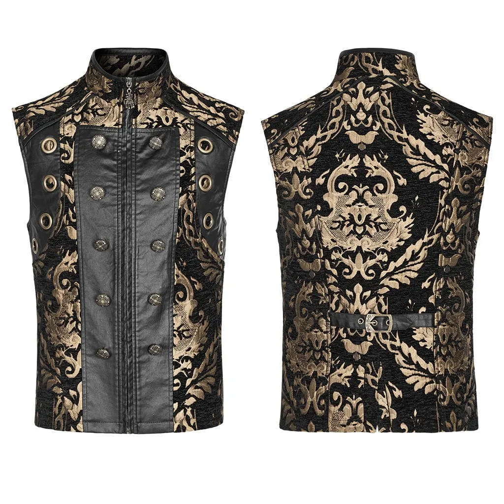 Herren-Gothic-Stehkragen-Vest mit Prägung