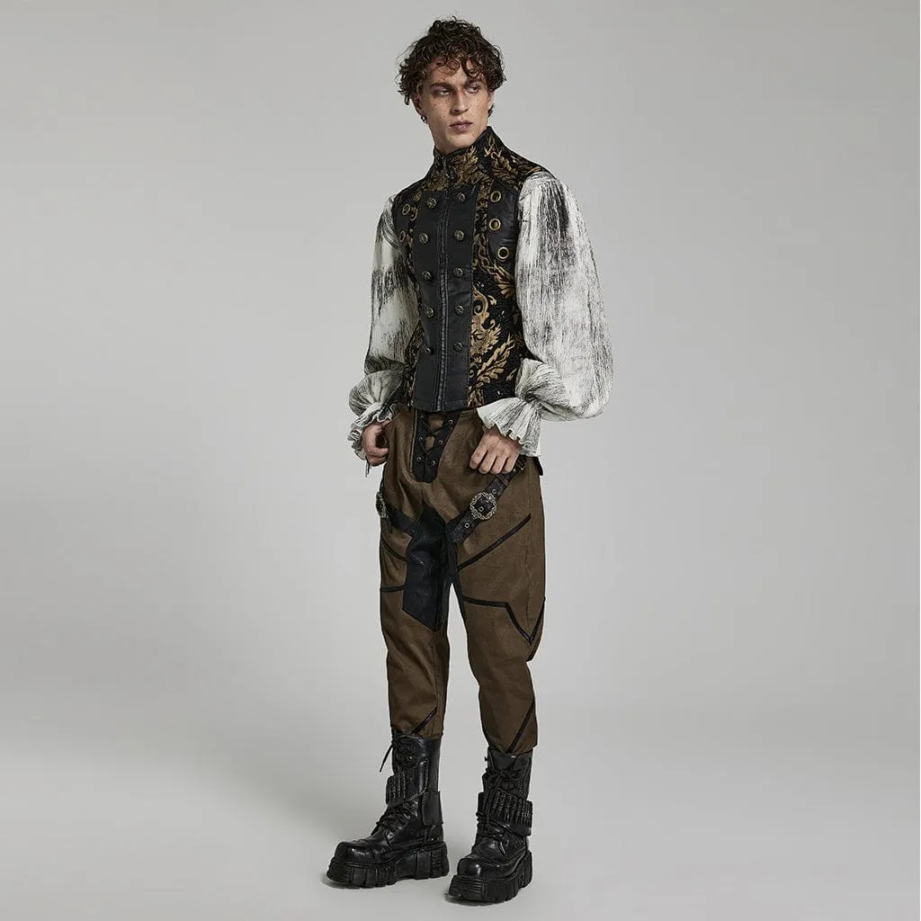 Herren-Gothic-Stehkragen-Vest mit Prägung