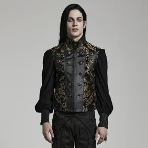Herren-Gothic-Stehkragen-Vest mit Prägung