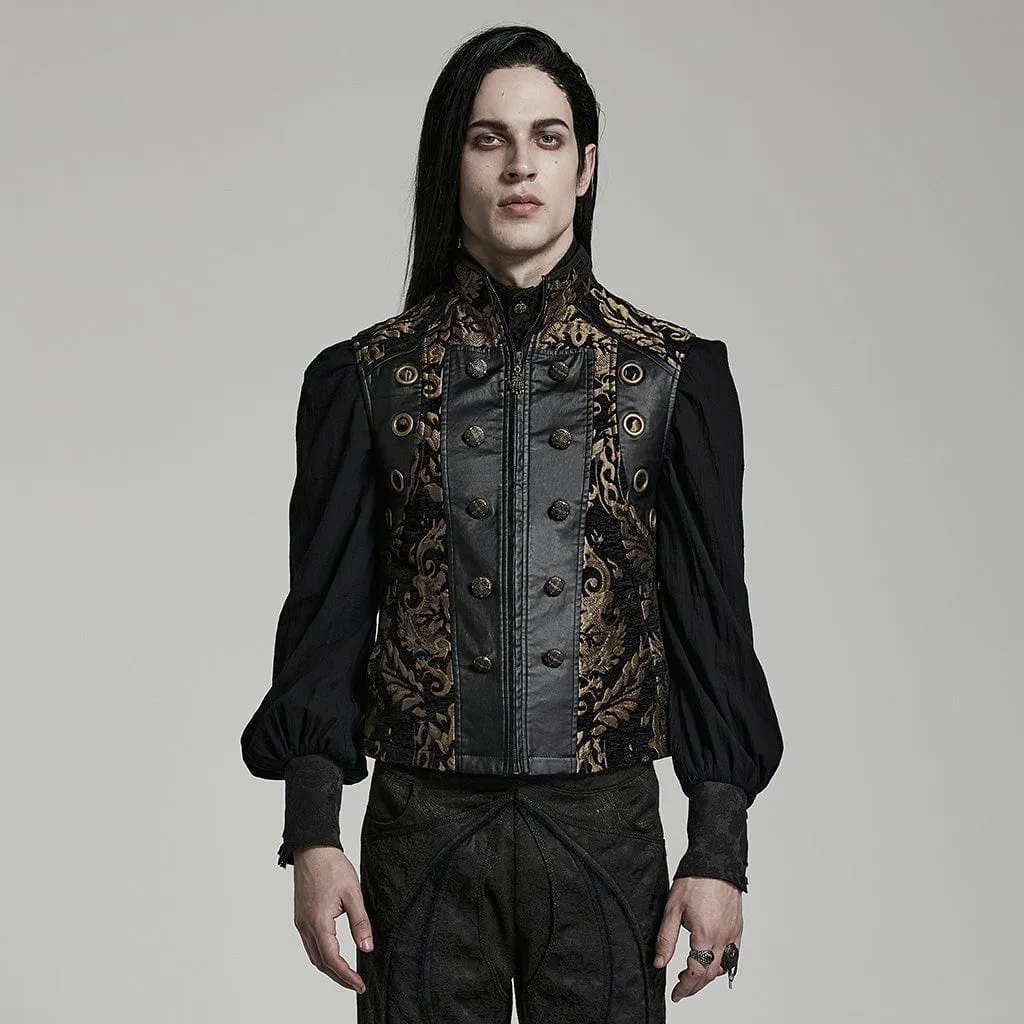 Herren-Gothic-Stehkragen-Vest mit Prägung