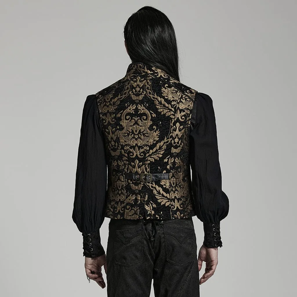 Herren-Gothic-Stehkragen-Vest mit Prägung