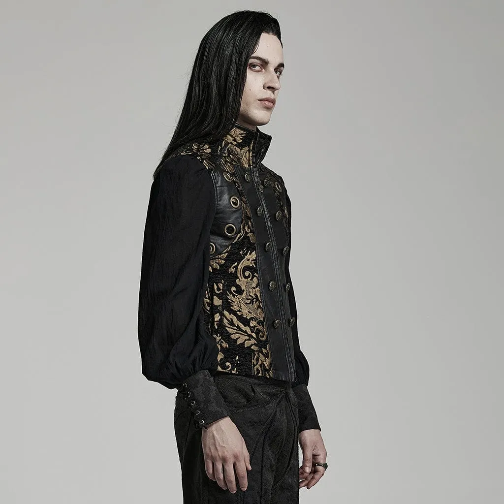 Herren-Gothic-Stehkragen-Vest mit Prägung