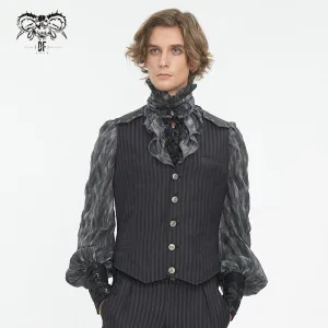 Herren Gothic Gestreifte Kunstleder-Splice-Weste