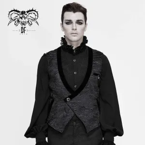 Herren Gothic V-Ausschnitt Rücken Kunstleder Westen