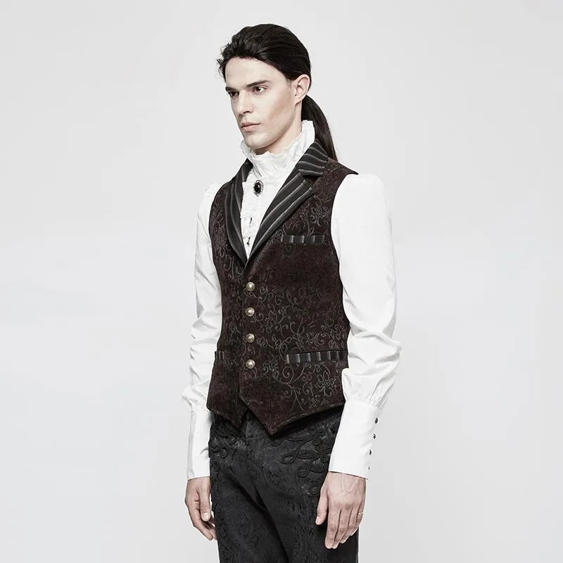 Herren Gothic Vintage Jacquard Weste