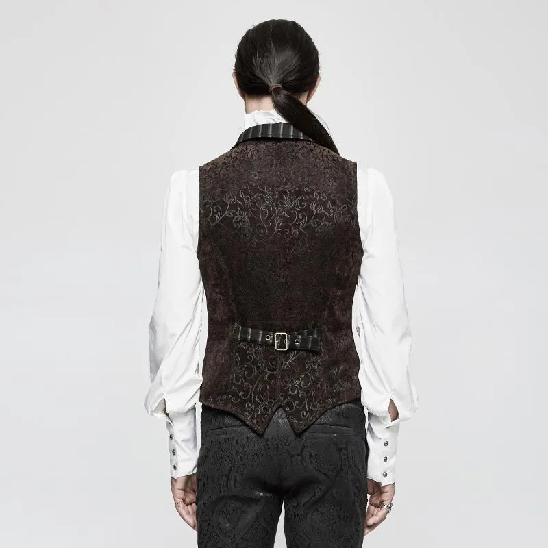 Herren Gothic Vintage Jacquard Weste