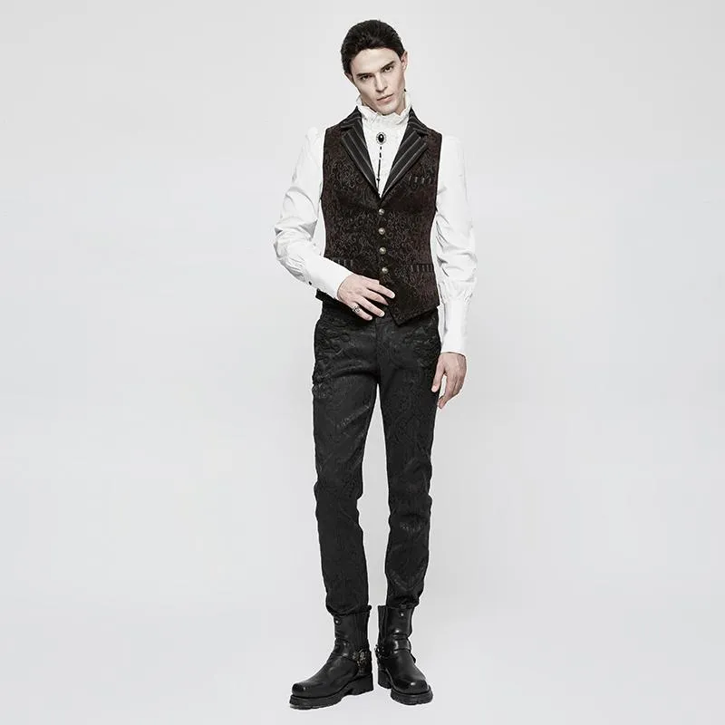 Herren Gothic Vintage Jacquard Weste