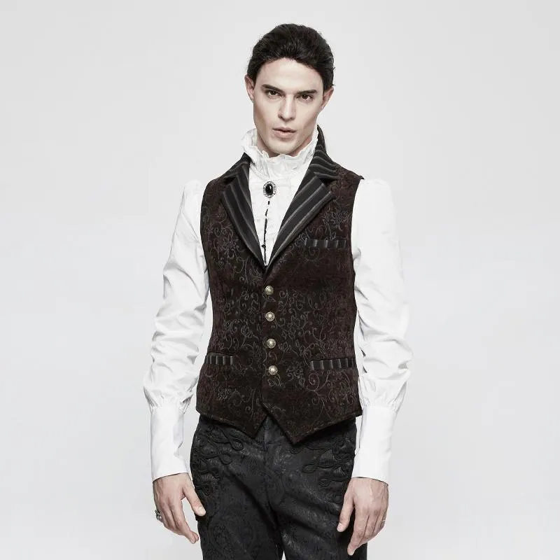 Herren Gothic Vintage Jacquard Weste