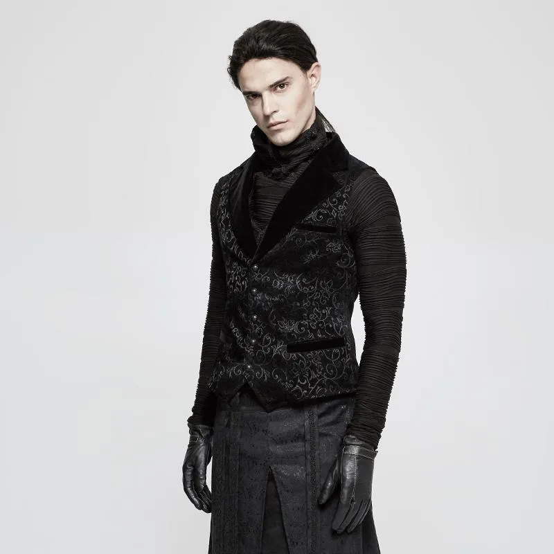 Herren Gothic Vintage Jacquard Weste