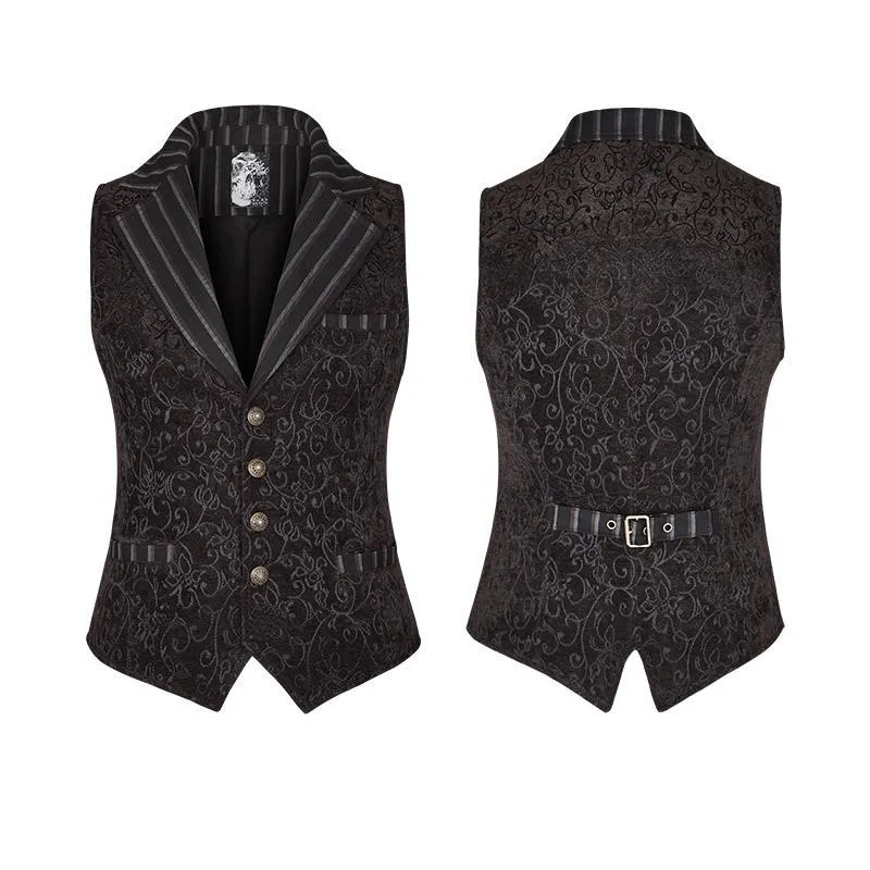 Herren Gothic Vintage Jacquard Weste