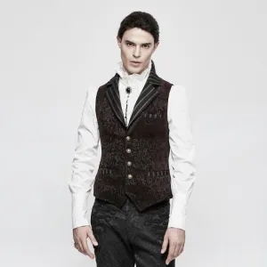 Herren Gothic Vintage Jacquard Weste