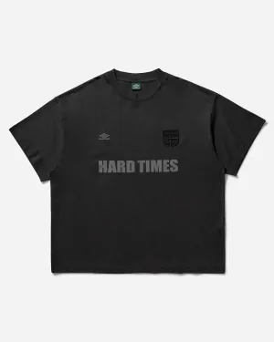 Herren Hard Times T-Shirt Gewaschen Schwarz