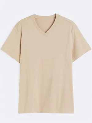 Herren Basic T-Shirt, Beige