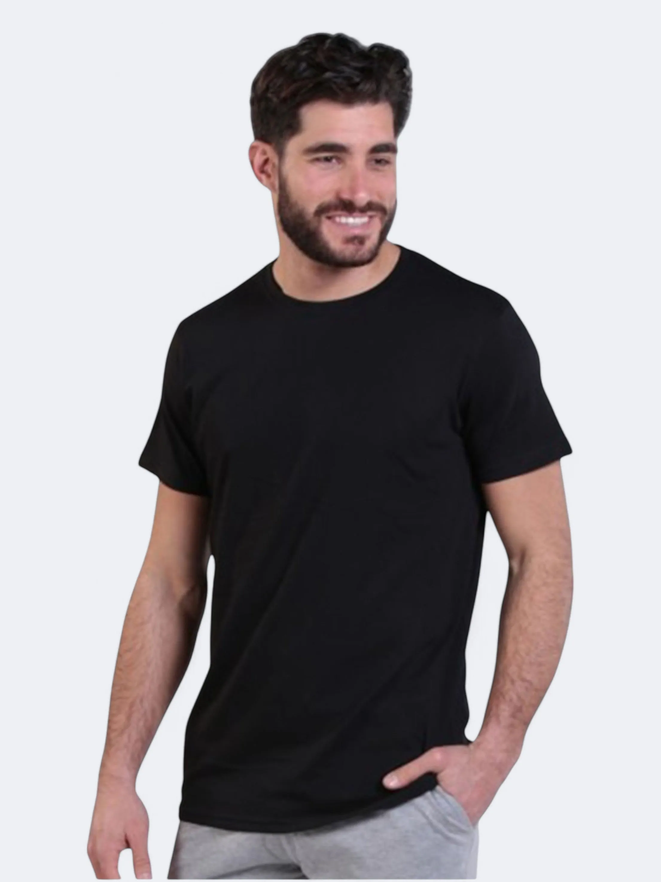 Herren Basic T-Shirt, Schwarz