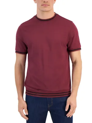 Herren Basic T-Shirt, Burgunderrot