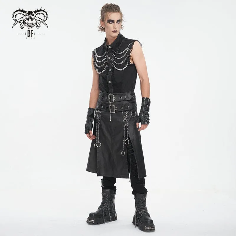 Herren Punk Multi-Kette Vintage Weste