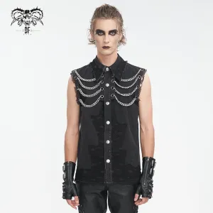 Herren Punk Multi-Kette Vintage Weste