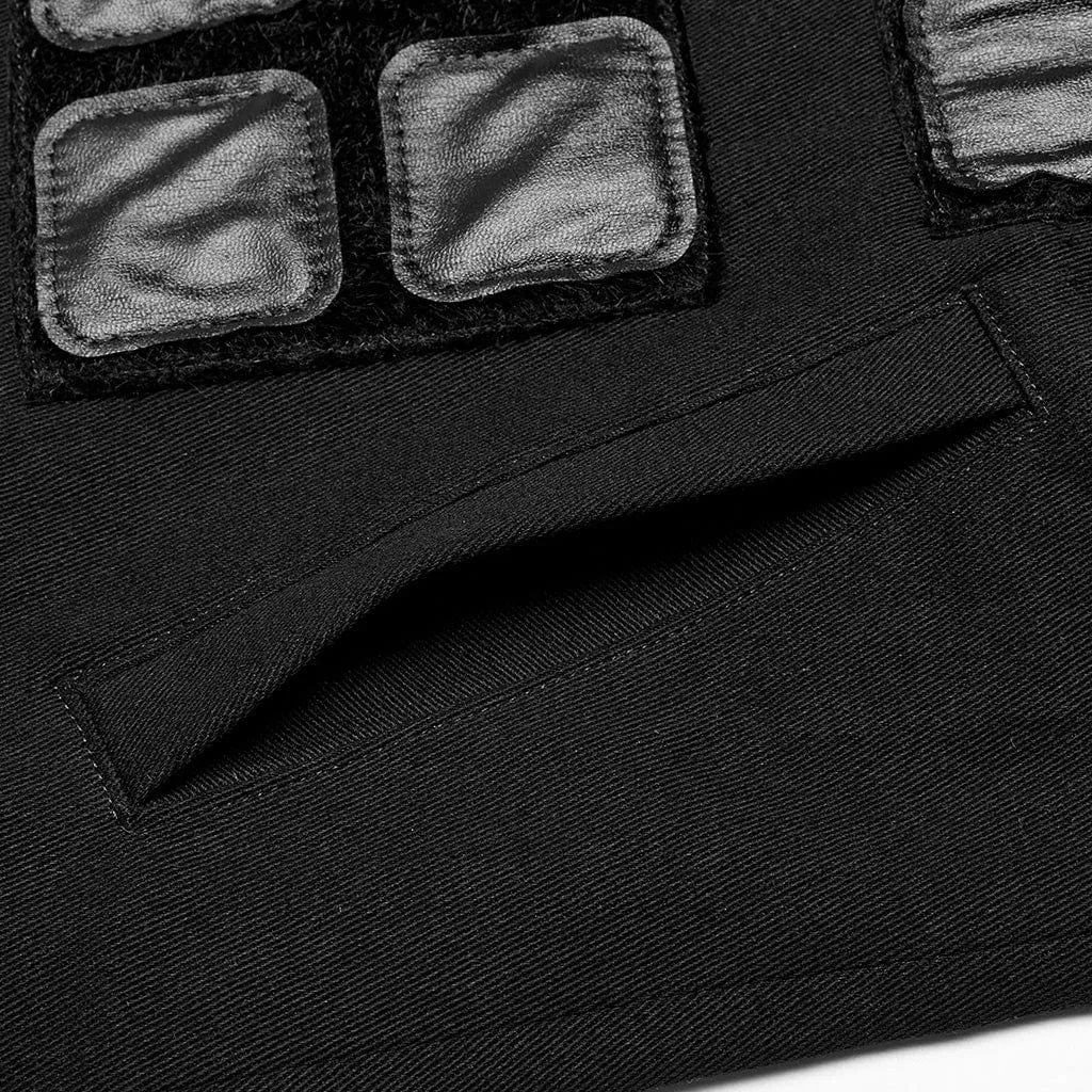 Herren Punk Patches Splice Schnallen Weste