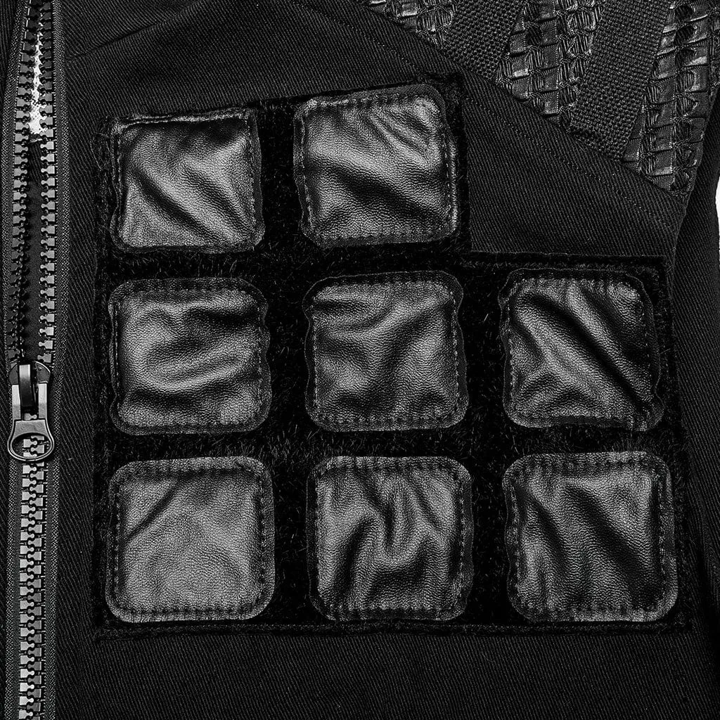 Herren Punk Patches Splice Schnallen Weste