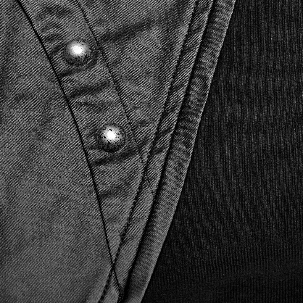 Herren Punk Splice Mesh Kunstleder Weste