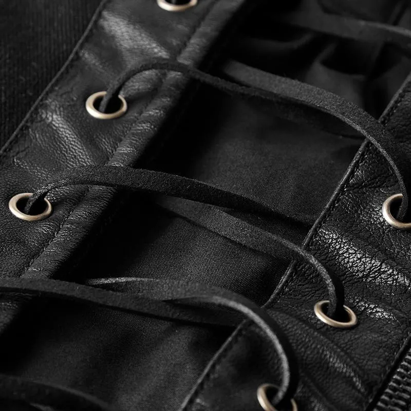 Herren Jap-Vest in Uni-Farbe mit Schnürung