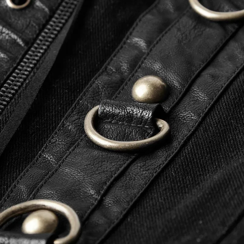 Herren Jap-Vest in Uni-Farbe mit Schnürung