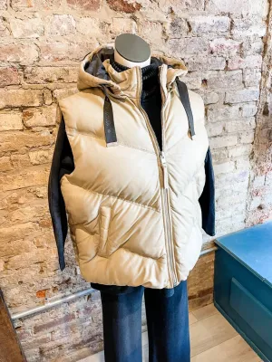 Namica Lederweste Mit Kapuze In Creme
