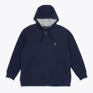 Nautica Herren Fleece Full-Zip Kapuzenpullover in Navy für große und große Größen