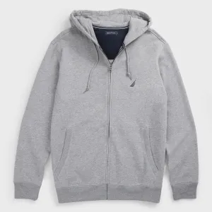 Nautica Herren Kapuzenpullover mit Reißverschluss in Grau Meliert Big & Tall Nautica