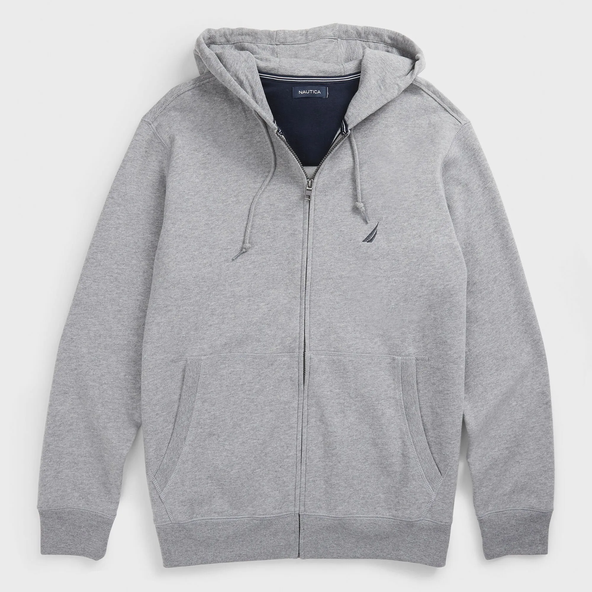 Nautica Herren Kapuzenpullover mit Reißverschluss in Grau Meliert Big & Tall Nautica
