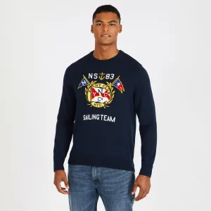 Nautica Herren Pullover mit Aufdruck in Übergrößen Navy Nautica