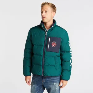 Nautica Herren Übergrößen Daunenjacke mit Tempasphere in Olive Nautica