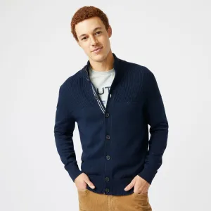Nautica Herren Cardigan mit Strukturierten Knöpfen in Navy für Große & Hohe
