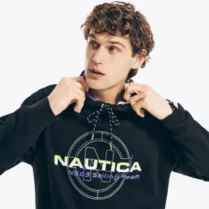 Nautica Herren Wettkampf-Segelteam Pullover Hoodie Echt Schwarz Nautica