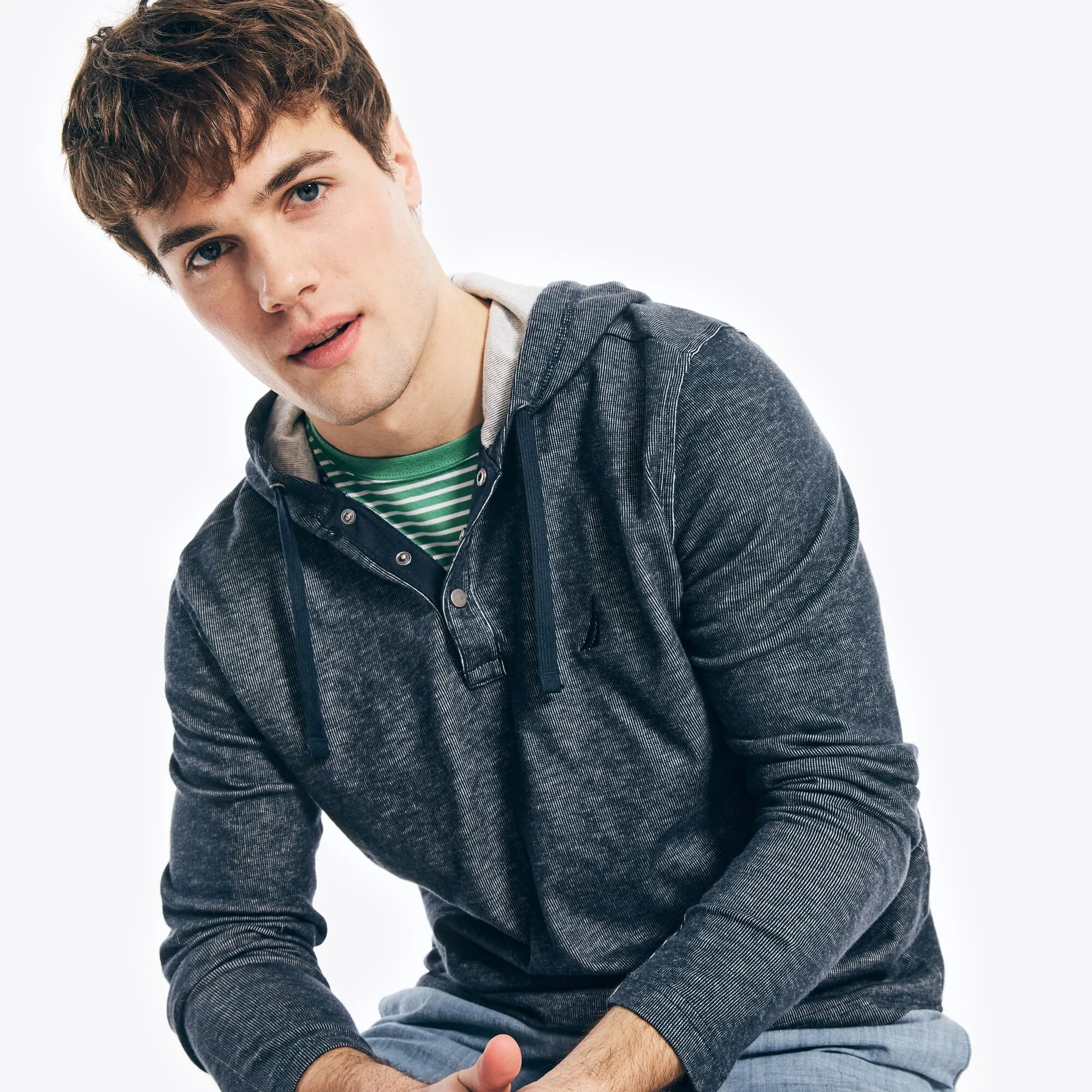 Nautica Herren Kapuzenpullover mit Kordelzug Marineblau Nautica