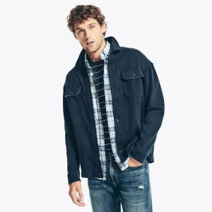 Nautica Herren Fleece Hemd mit Knopfleiste Marineblau Nautica