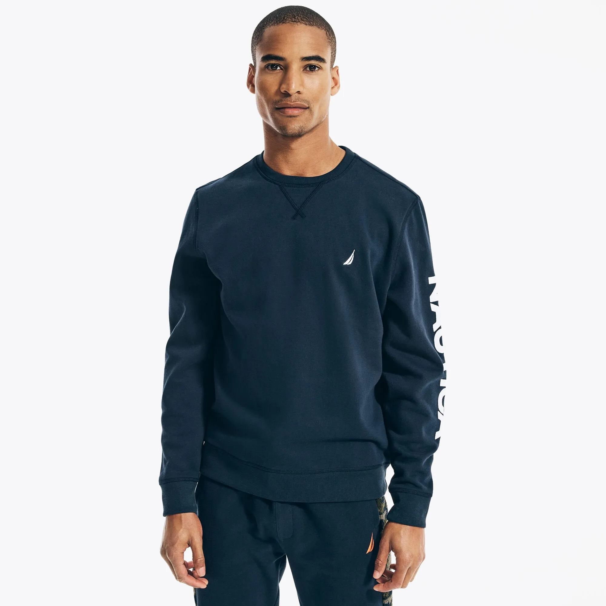 Nautica Herren Logo Crewneck Sweatshirt Marineblau Nautica