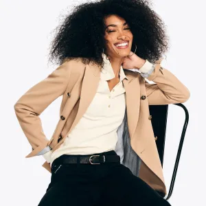Nautica Damen-Doppelreiher Blazer Woodrift Leinen Nautica