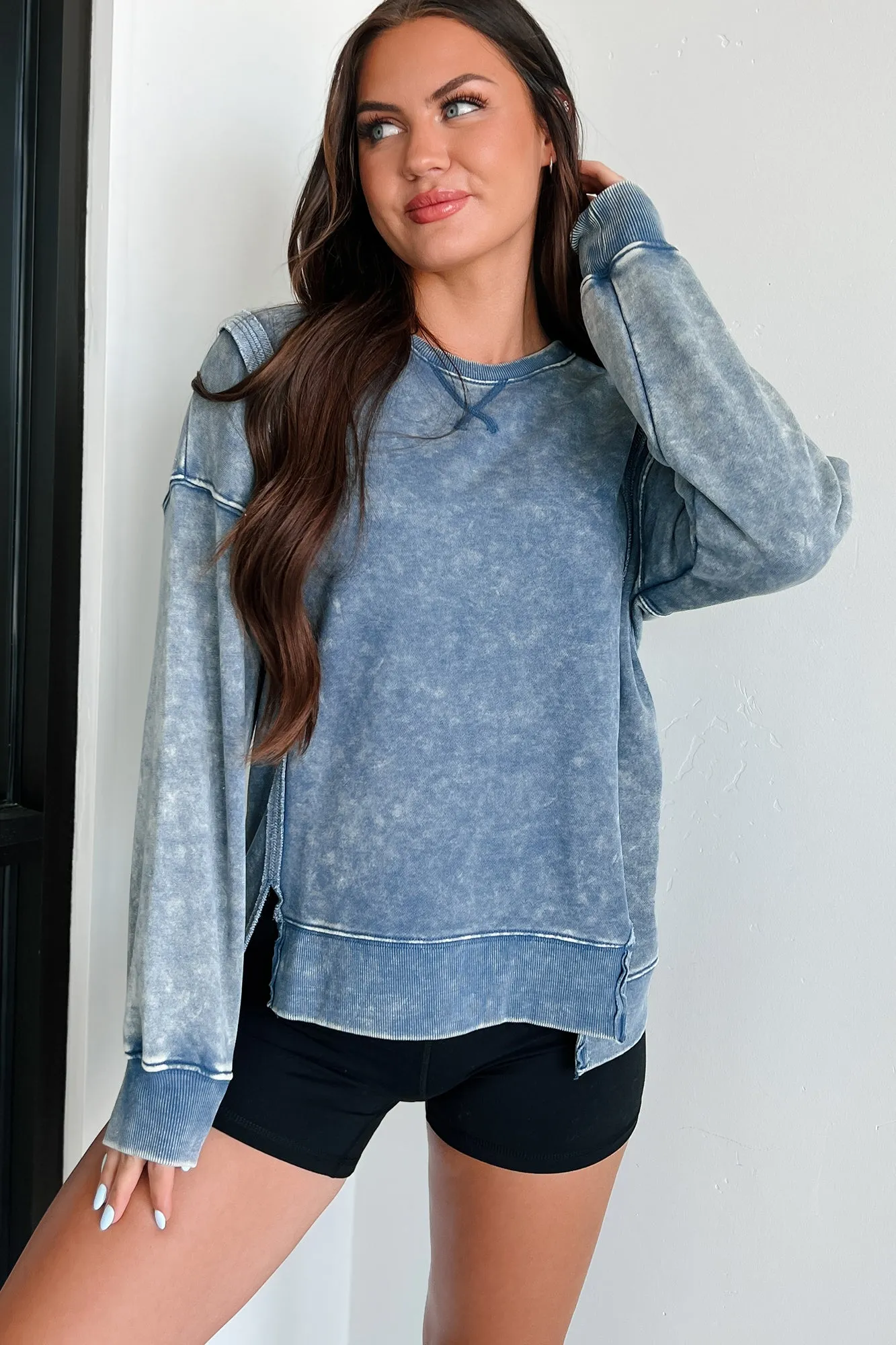 Nyx Mineral Wash Sweatshirt (Denim)
