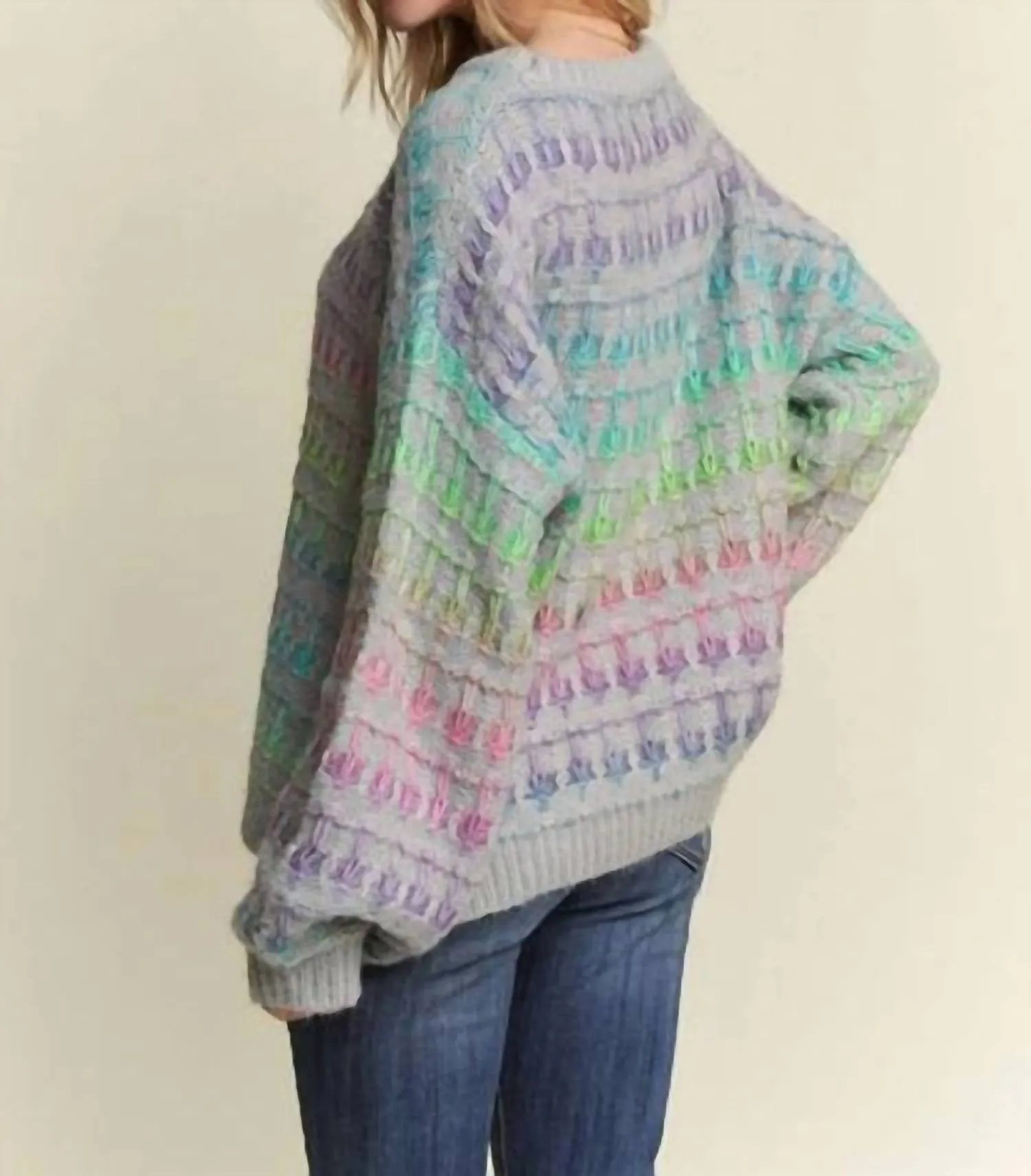 Grauer Ombré-Pullover