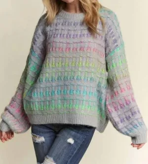 Grauer Ombré-Pullover