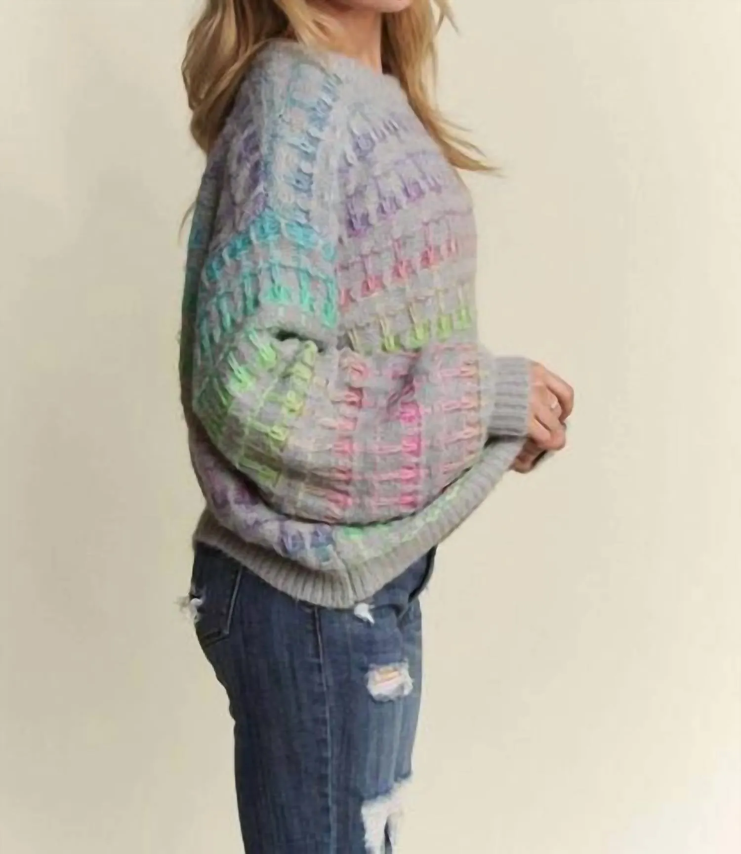 Grauer Ombré-Pullover