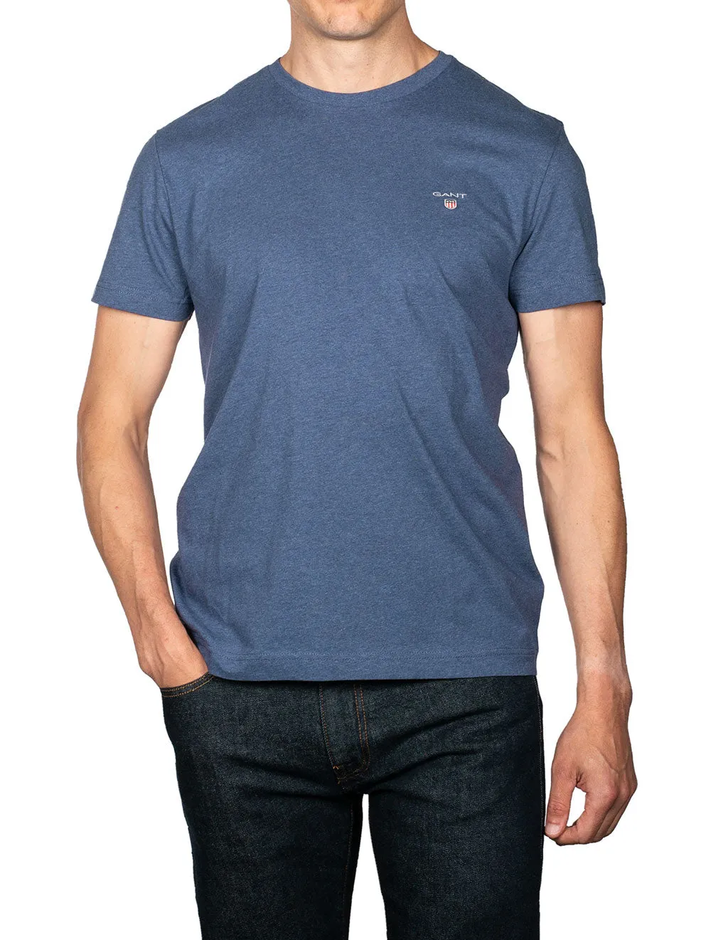 Original T-Shirt Dunkle Jeansblau Melange