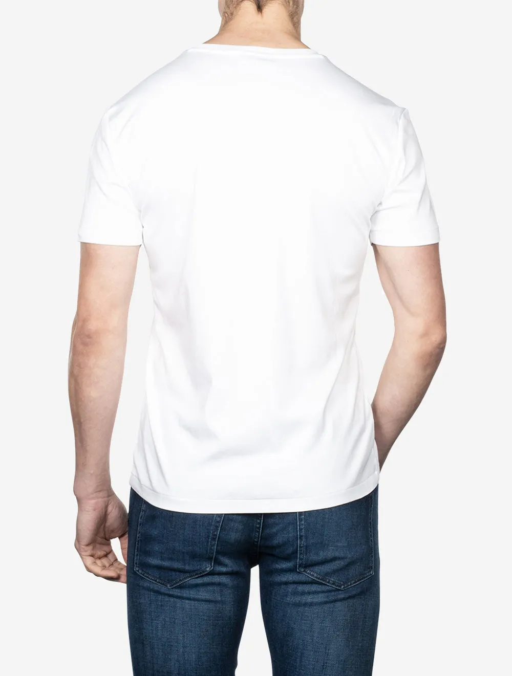 Pima Kurzarm T-Shirt Weiß