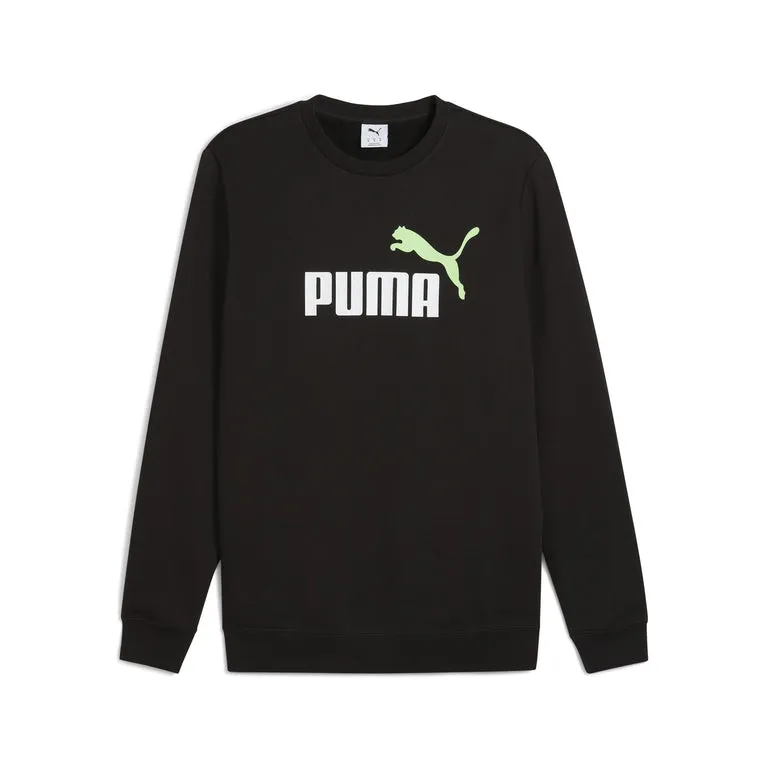 PUMA HERREN ESSENTIALS 2-FARBEN LOGO FLEECE SCHWARZER PULLOVER