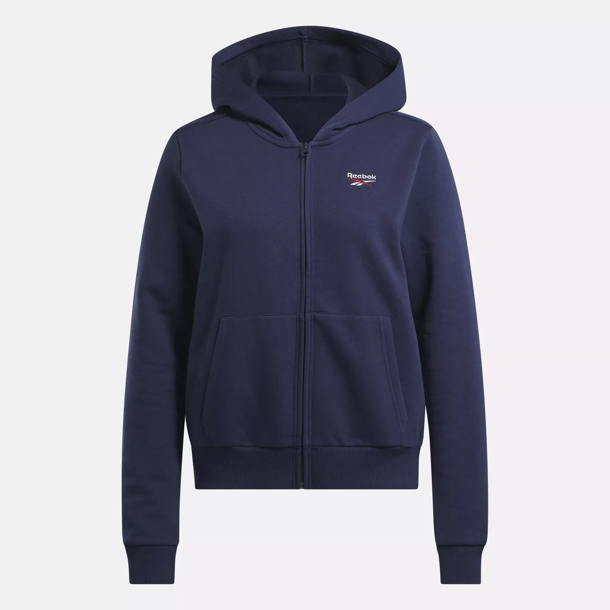 Reebok Bekleidung Damen Reebok Identity Fleece Full-Zip Kapuzenpullover mit kleinem Logo