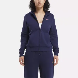 Reebok Bekleidung Damen Reebok Identity Fleece Full-Zip Kapuzenpullover mit kleinem Logo